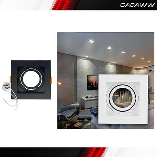 Spot Unidade Mr16 Gu10 Quadrado Preto Branco Moldura Spot ABS