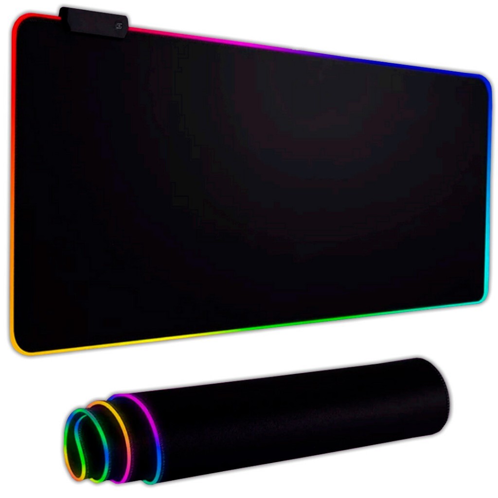 Mouse pad Rosa Gamer Led Rgb 7 Cores Grande ROSA/PRETO