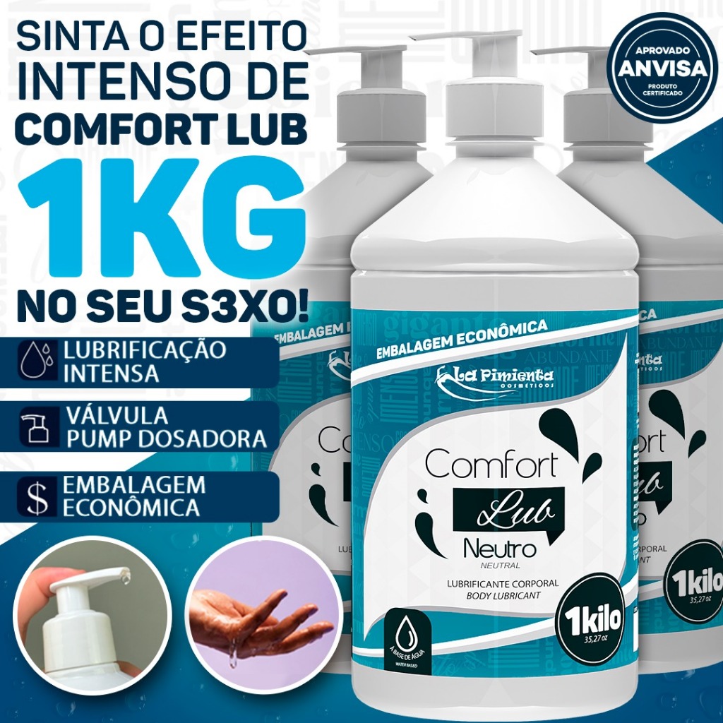 GEL COMFORT LUB 1KG PARA DEIXAR SUA PARCEIRA MAIS MOLHADA