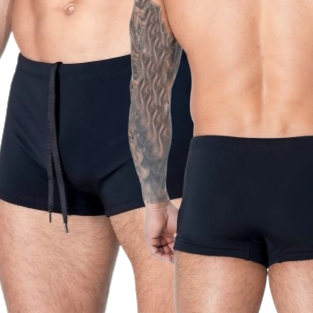 Sunga Masculina Boxer Kit C/3 Com Cordão Ajustavel Promoção Verão Praia 2024 Proteção UV+ 50