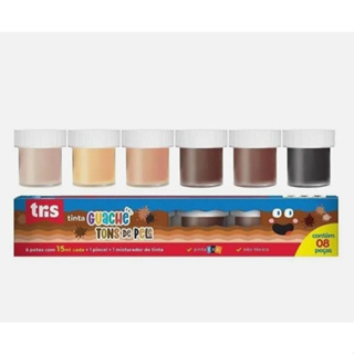 Tinta Guache Pote 15ml Caixa 6 Cores Tons De Pele - Tris em Oferta na Shopee