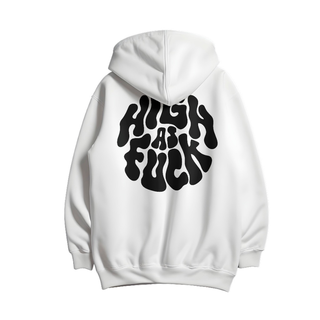Moletom Canguru Unissex High as Fuck Blusa Frio Com bolso Capuz Casaco Feminino Masculino Algodão 38