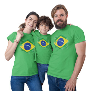 Camisetas Camisas Brasil adulto ou infantil Monte seu Kit Familia -Valor de 1 peça top