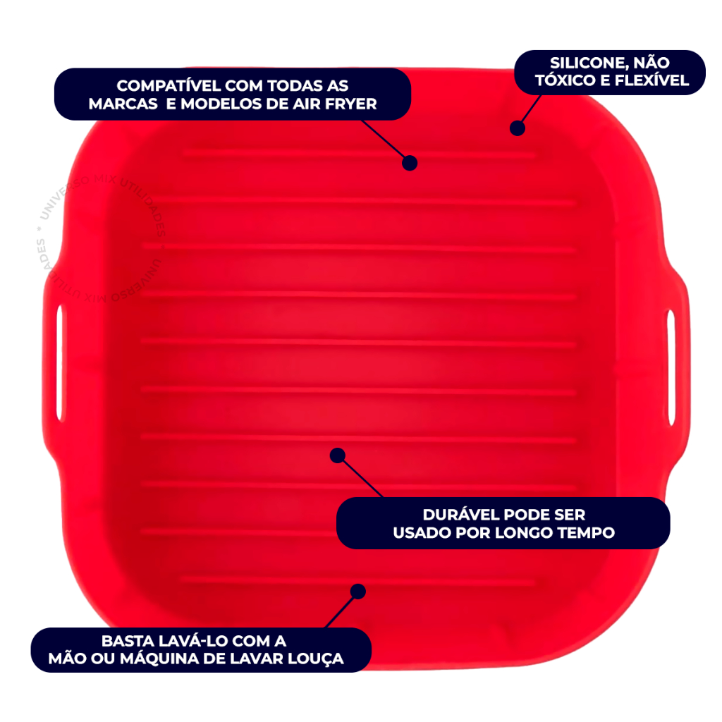 Formas 19CM Grande Silicone Grossa Air Fryer Assadeira Fritadeira · foto 2