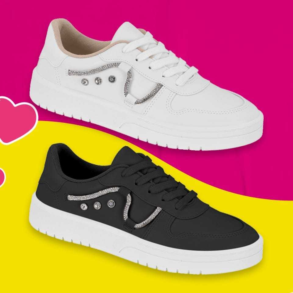 Tênis Feminino Moleca confortável strass