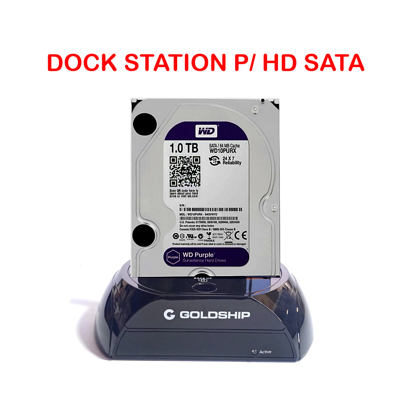 DOCK STATION PARA HD SATA 2,5" E 3,5" - GOLDSHIP