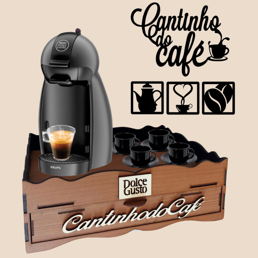 Bandeja Cômoda Porta Máquina E Porta Cápsulas Café Dolce Gusto E Três Corações