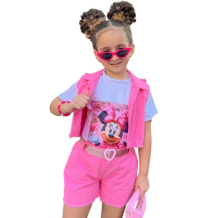 Conjunto infantil menina blogueirinha 4 peças