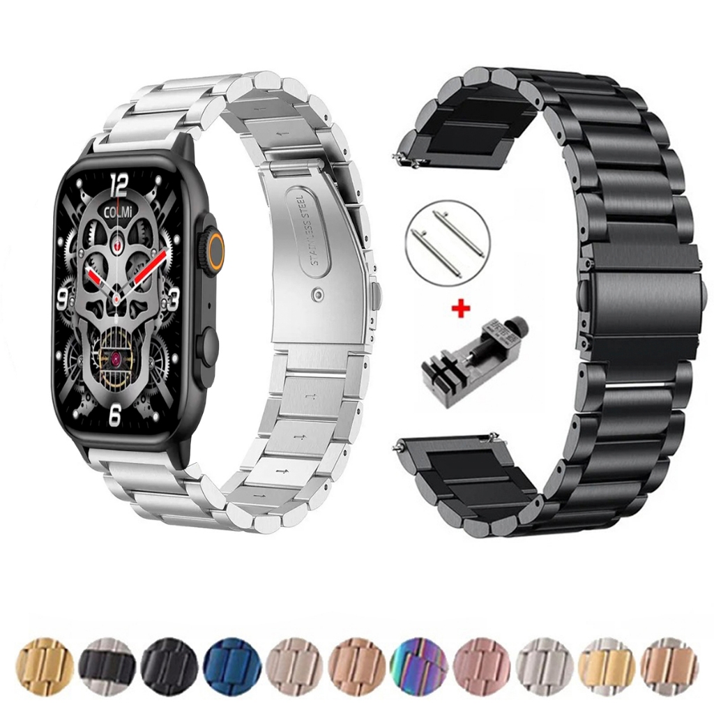 Pulseira de 22mm Metal Elos de aço inox para Colmi C81 de Engate Rapido