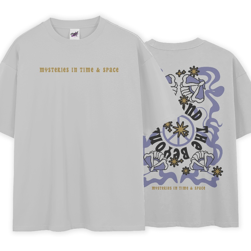 Camiseta Oversized Borboletas Roxas Beyond the Beyond Mysteries In Time