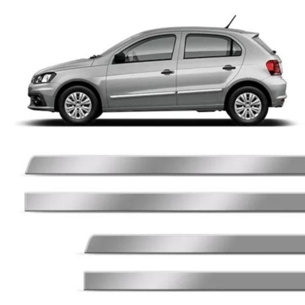 Friso Lateral Porta Cromado Gol G5 G6 G7 G8 2008 A 2018 Voyage G5 G6 G7 2008 A 2016 Fox 4 portas