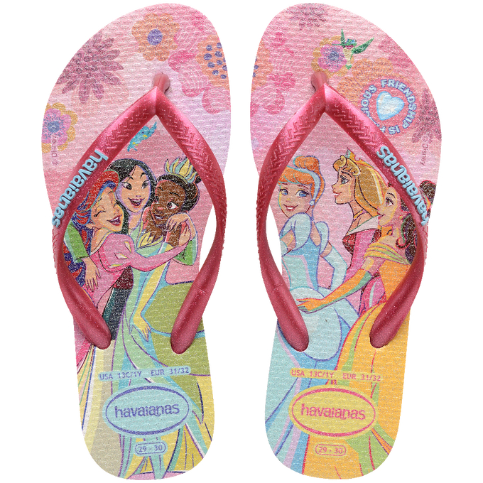 Chinelo Havaianas Disney Princesas Infantil Estampado Kids Slim Princess Originial Moda Infantil