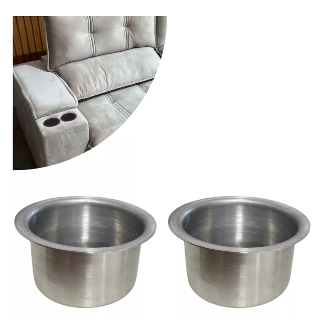Porta Copos Alumínio De Embutir Sofás Lanchas Barco Trailler Iate Motorhome Poker Onibus Material Resistente e Durável