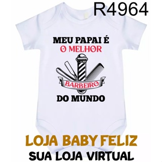 Body Bebê Papai Melhor Barbeiro Do Mundo R4964 em Oferta na Shopee