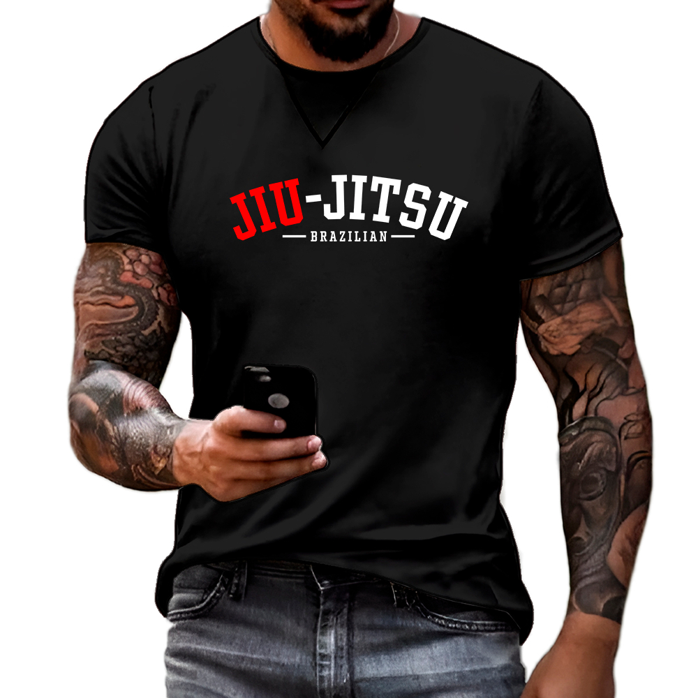 Camiseta Masculina Adulto Infantil Jiu Jitsu Luta UFC Muay Thai Malha Algodão Fresca