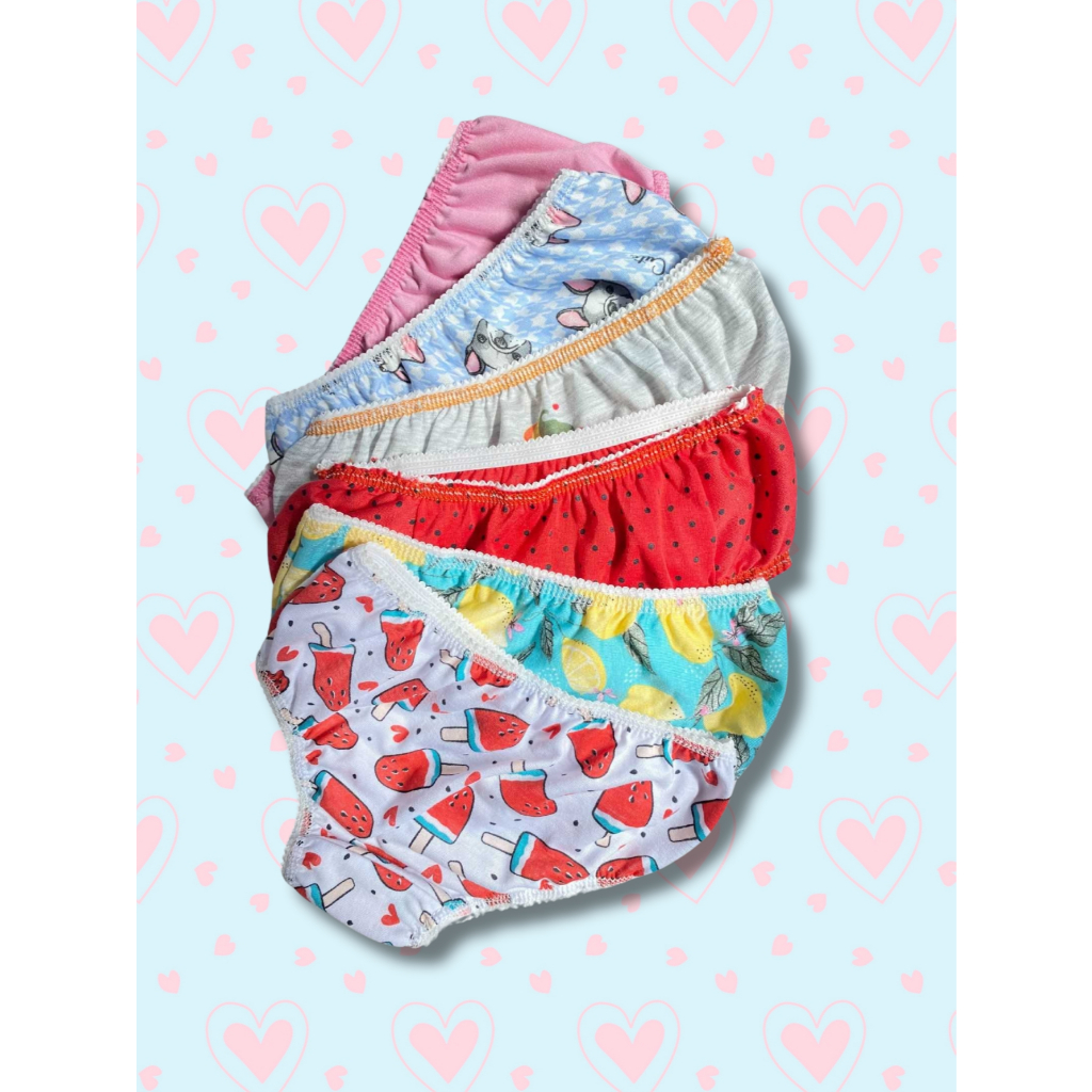 Kit Calcinha Infantil 5 Un. Calcinha Menina Bebê 0 a 8 Anos Forro 100% Algodão Tecido Em Poliéster em Oferta na Shopee