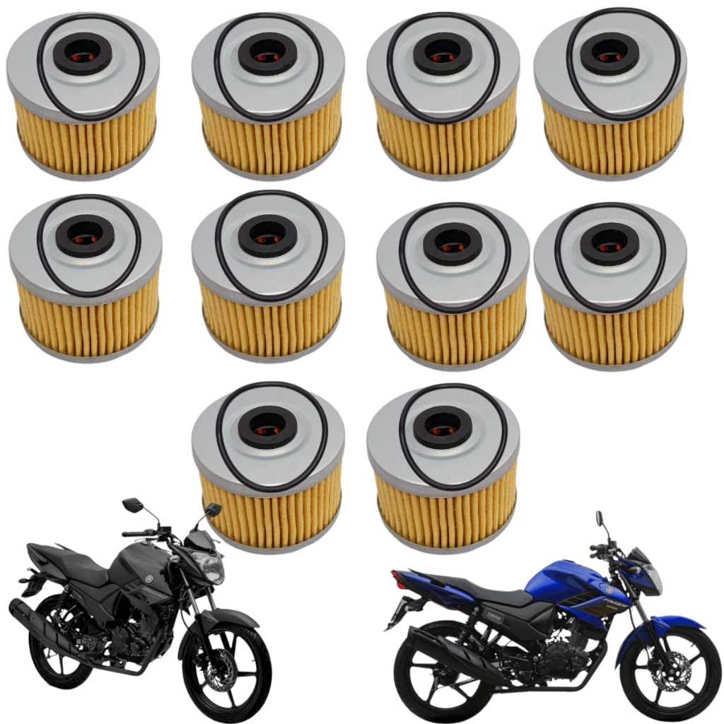 Kit 10 Unidades Filtro de Óleo Yamaha Fazer 150 2014 a 2024 Crosser 150 2014 a 2024