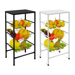 Fruteira Armário De Chão Em Metal 3 Divisórias Suporte Para Micro-ondas Galão De Água Forno Airfryer