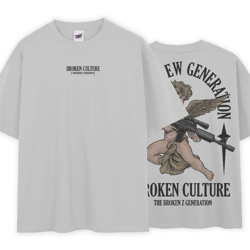 Camiseta OverSized Time Of New Generation Broken Culture Anjinho