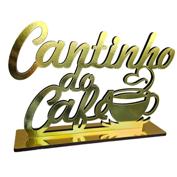 Display Placa Enfeite Cantinho do Café no Suporte Decoração MDF