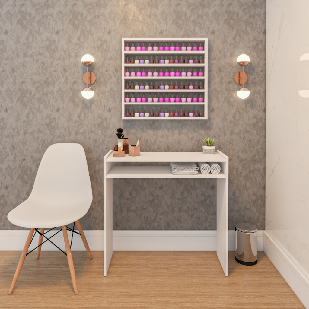 Mesa Manicure Profissional + Expositor grande Completa Mdf Oferta Manicure Pedicure Naill Designer