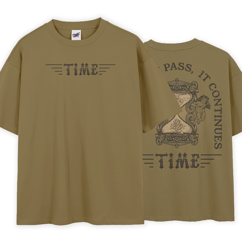 Camiseta OverSized Time Does Not Pass Angel Time