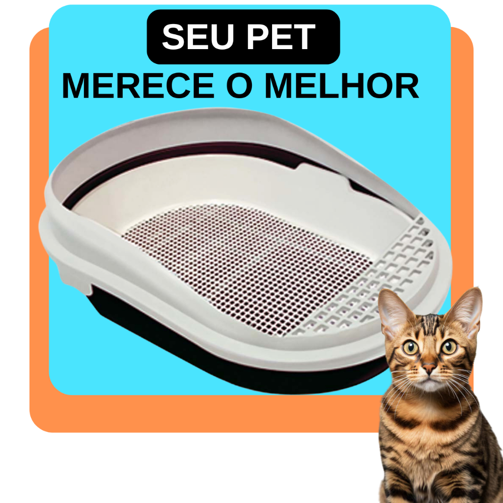 Caixa De Areia Para Gatos Furba Higiênica Furacão Pet Com Peneira em Oferta na Shopee