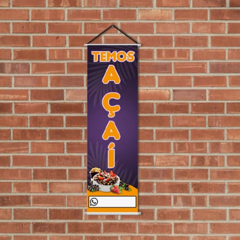 Banner Lona Temos Açaí 1,00x0,30 em Oferta na Shopee