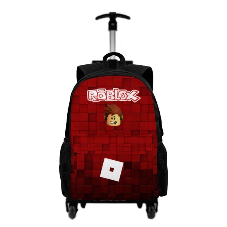 Mochila Roblox Bolsa Escolar Com Rodinha Carrinho Jogo Infantil Volta As Aulas Reforçada Material