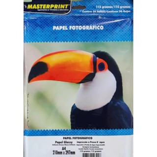 Papel Fotográfico Inkjet A4 Glossy 115g 50 Fls Masterprint Cor Branco em Oferta na Shopee