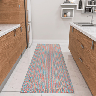 Tapete Passadeira Rústica 1,30m x 45cm Trilho Cozinha Antiderrapante 100% Algodão Natural Colorido em Oferta na Shopee