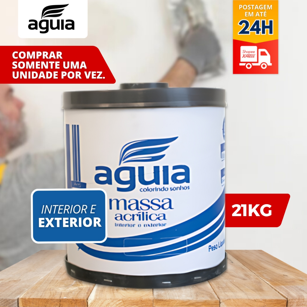 Revestimento massa acrílica P/ Paredes Externas E Internas 21kg Águia karioka