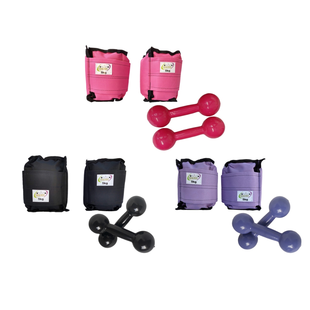 Kit Par Caneleira/Tornozeleira 5 KG + Haltere 5 KG