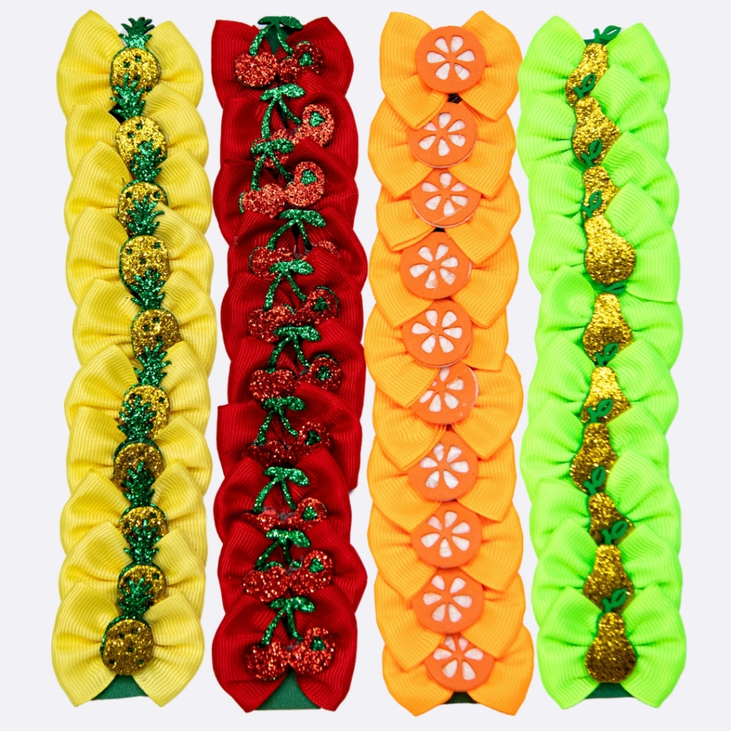 40 Laços Pet Fêmea de Frutinha para Penteado - Acabamento Premium