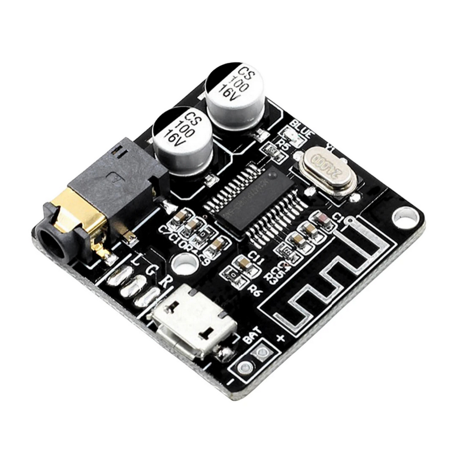 Módulo de música estéreo sem fio Audio Aux  Bluetooth 5.0  MP3 Placa decodificação Micro USB 5V Placa Receptora de Áudio