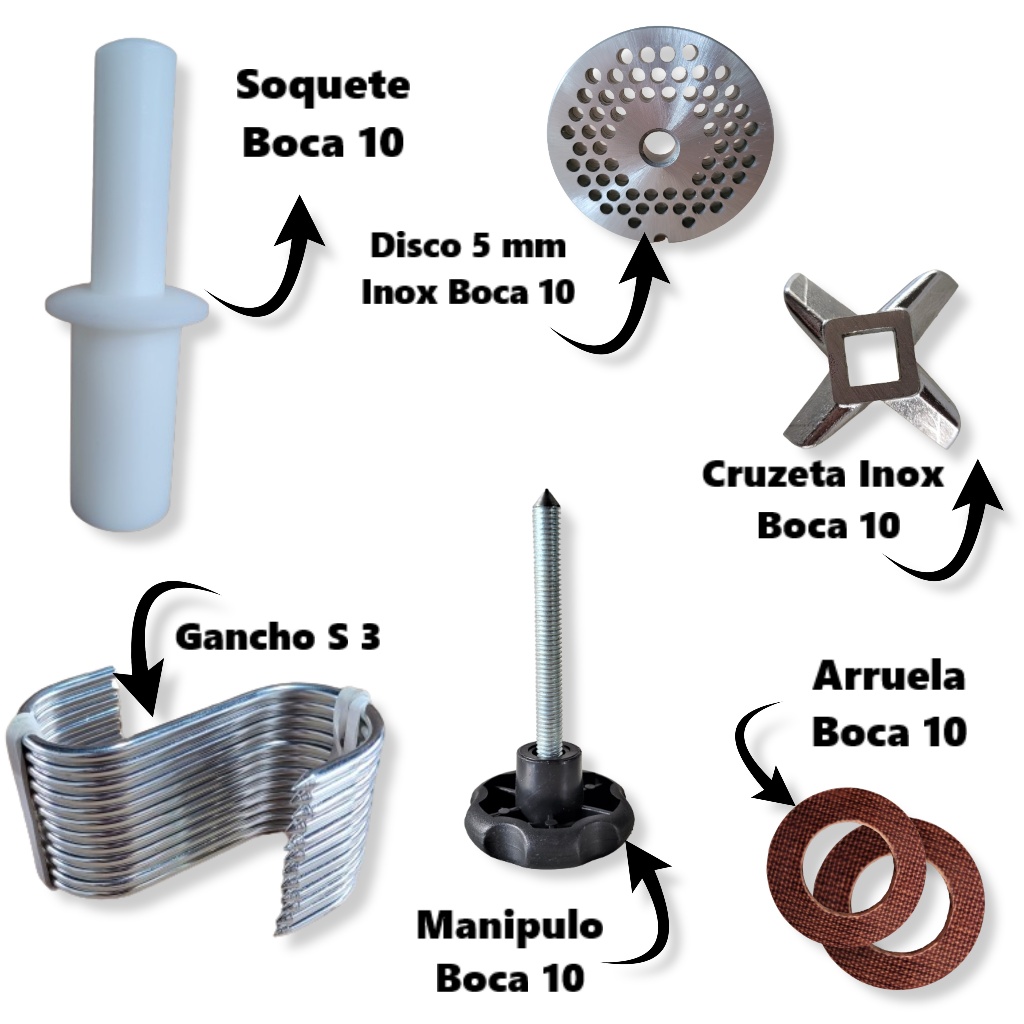 Disco + Cruzeta  + Manipulo + Soquete + Arruela Boca 10 + Gancho S3
