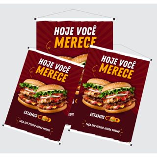 BANNER HOJE VOCÊ MERECE UM HAMBURGER (ARTE PRONTA) em Oferta na Shopee
