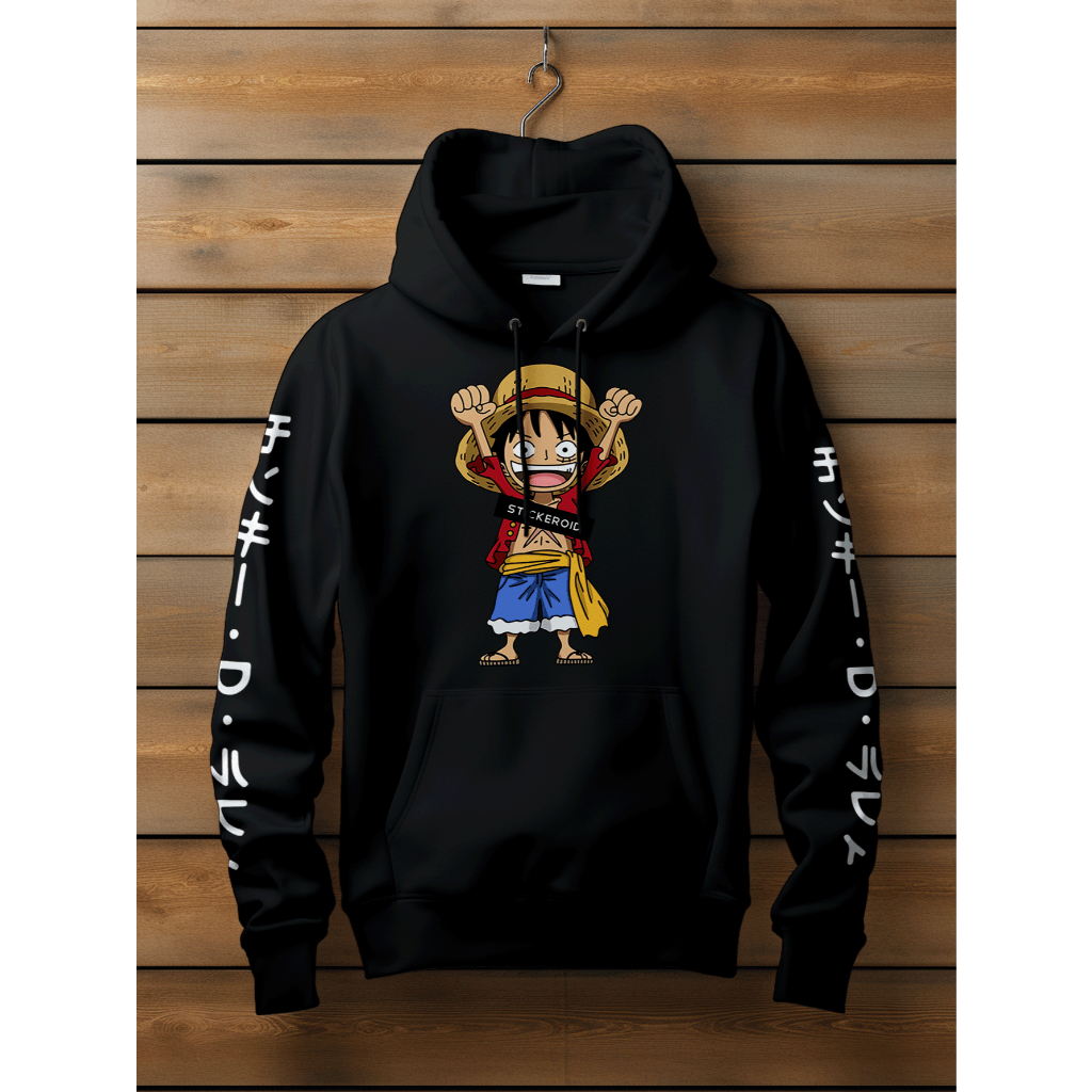 BLUSA DE FRIO MOLETOM CANGURU UNISSEX STREETWEAR One Piece Pirata Luffy