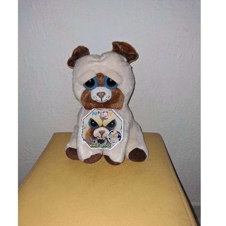 Feisty Pug N Joy Pug Bege Pelucia Muda Expressao Face