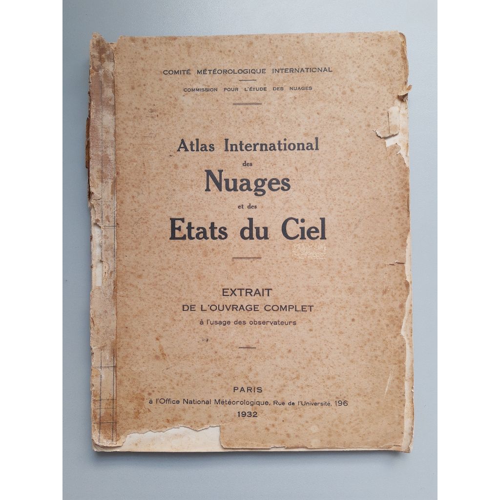 Atlas International des Nuages États du Ciel - 1932 - Obra Rara em Francês