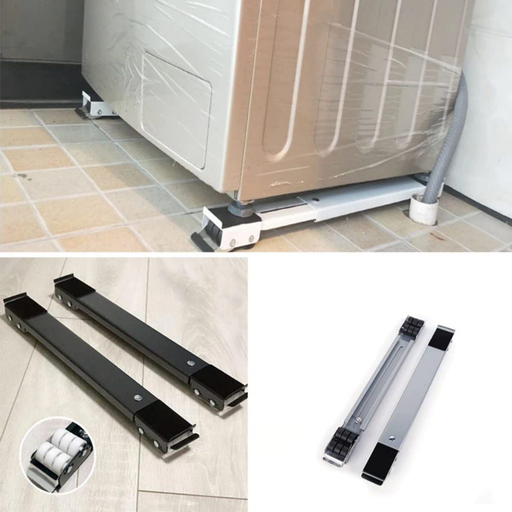 kit c/ 1 par de base móvel ajustável para eletrodomésticos com rodinhas [ geladeira, máquina de lavar e etc ] - MSILE LIFE 58 -