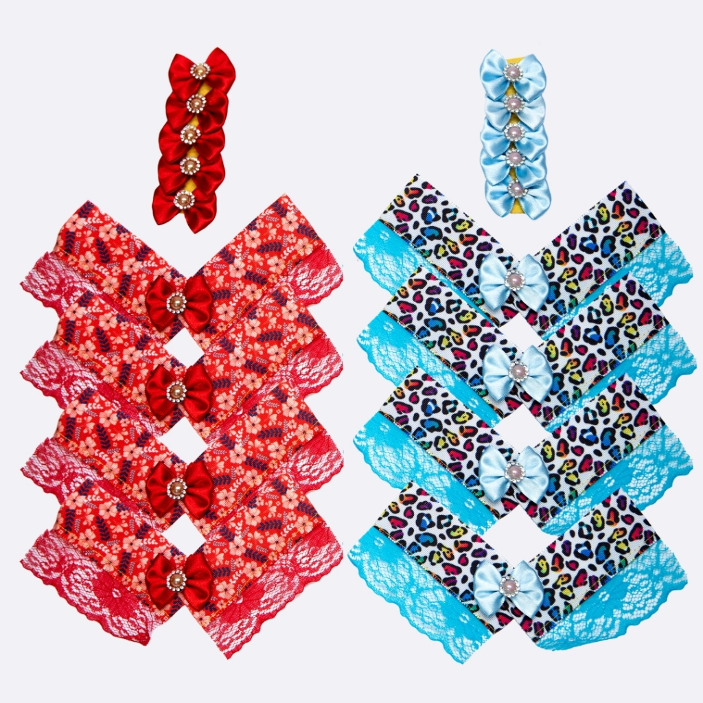20 Gargantilhas Pet Fêmea Luxo Conjunto Com Laços Pet Shop em Oferta na Shopee