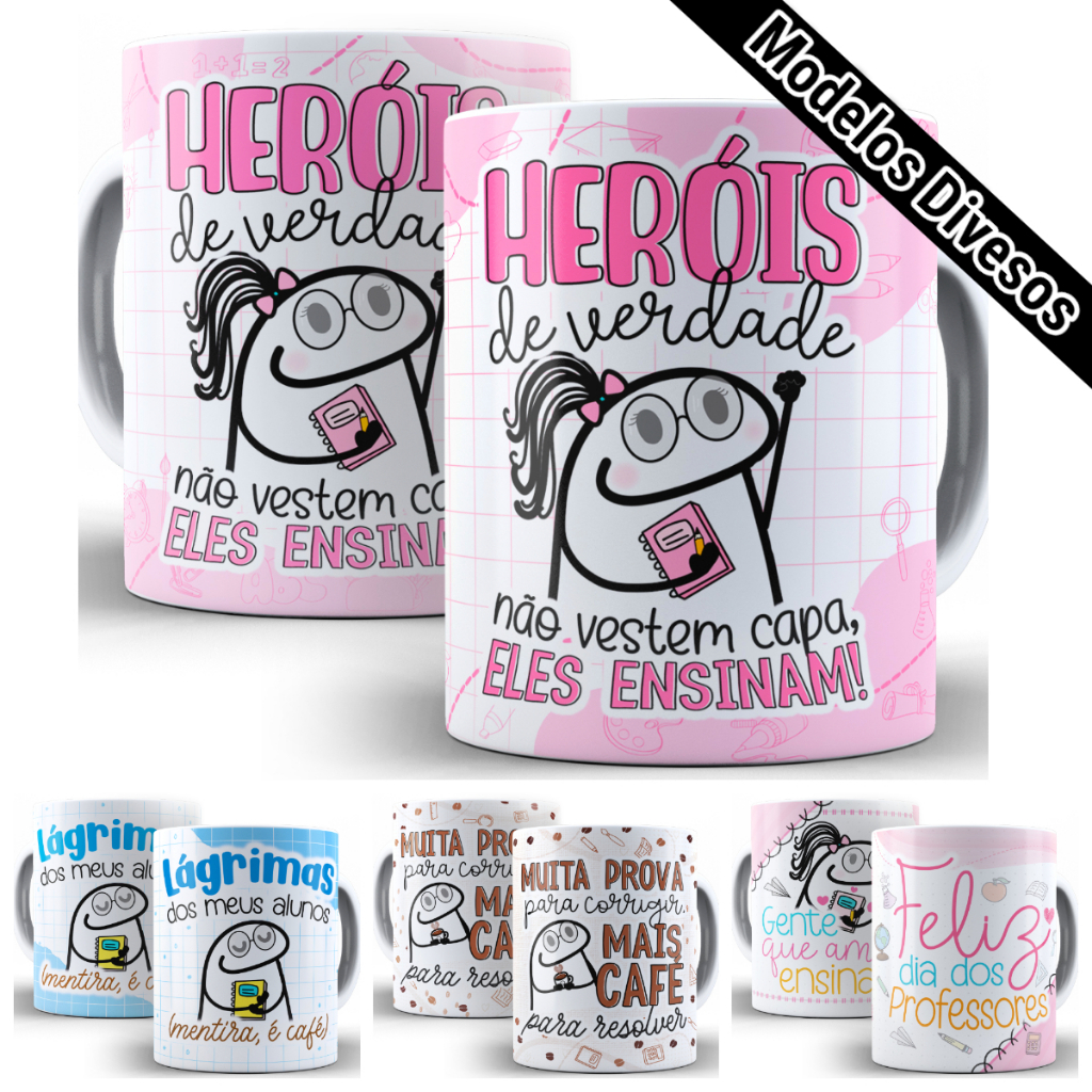Caneca Flork Presente Dia Do Professor Modelos Diversos Meme Bento Engraçada 325 Ml - Oferta