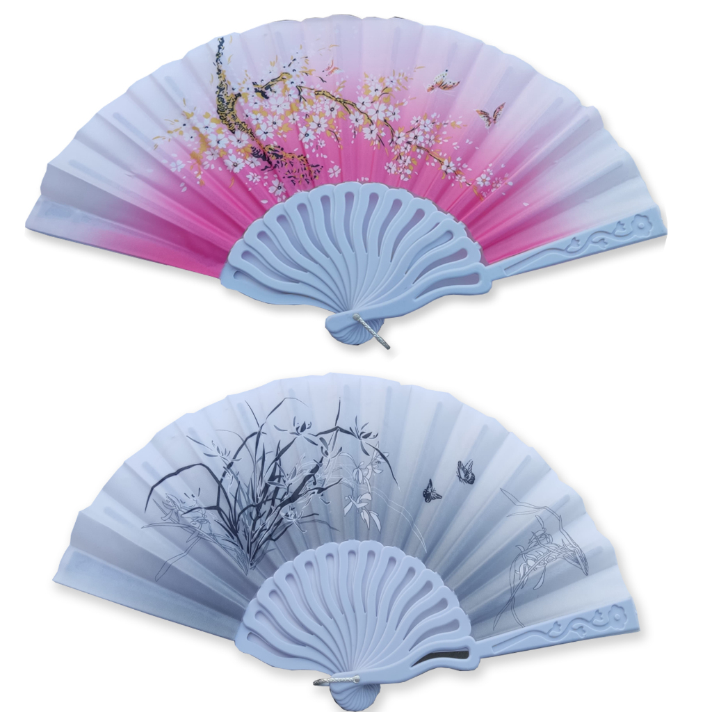 2 Leques Várias Estampas Floridas Tecido Atacado Promoção