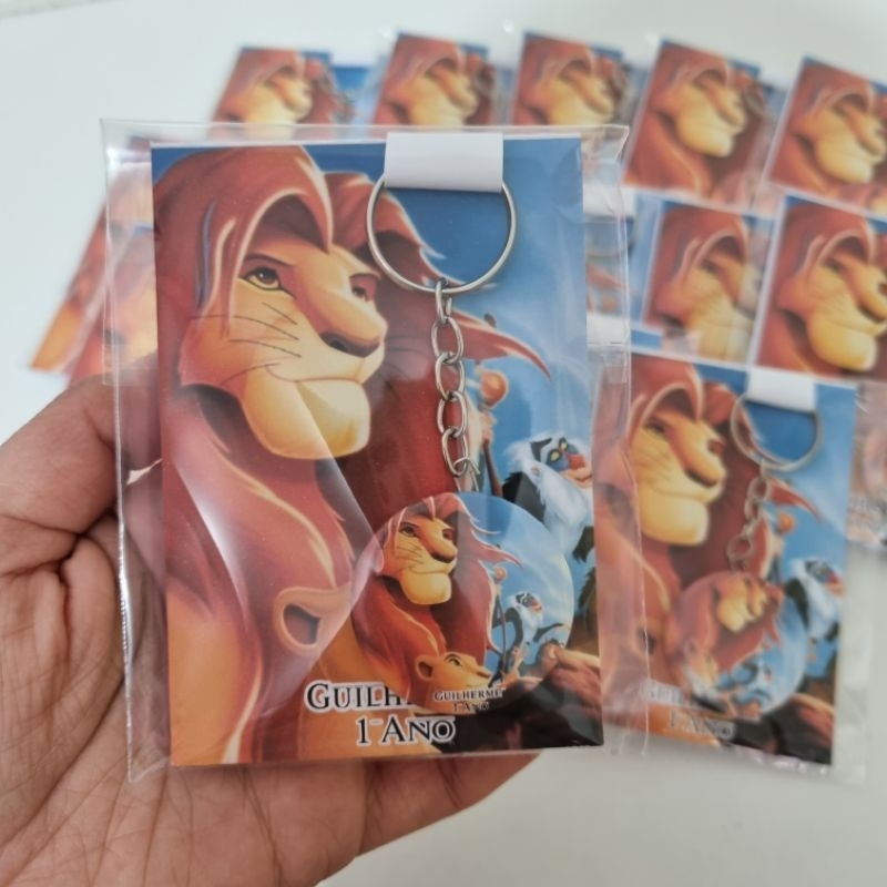 kit Lembrancinha Aniversário O Rei Leão 10 Bloquinhos + 10 Chaveiros Personalizados
