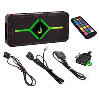 Hub Controladora Led Argb 3 Pinos 5v + PWM Até 9 Fans Coolers Fita | Com Controle Remoto + Acessórios | Rise Mode Gamer em Oferta na Shopee