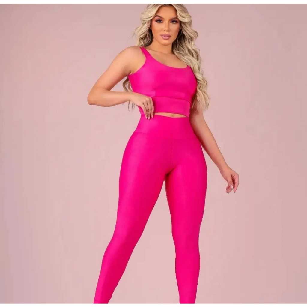 2 Conjuntos Feminino Fitness- Conjunto Academia Cropped e Legging