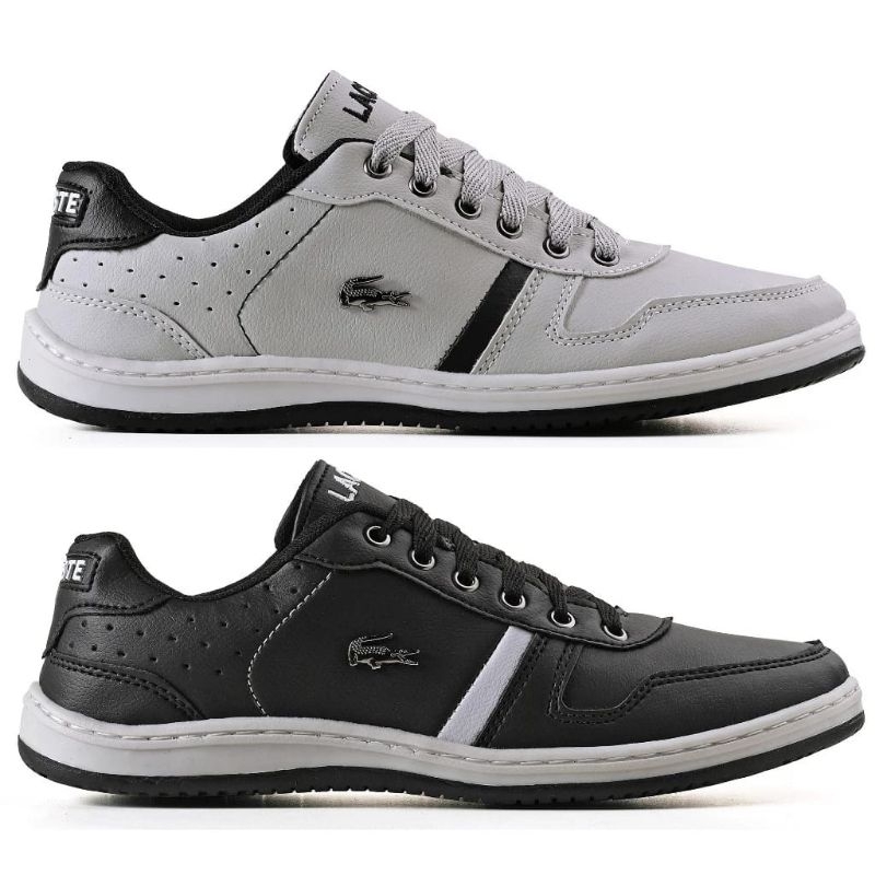 Kit 2 Pares Tênis Sapatênis  Masculino Moderno Ótima Qualidade e Muito Conforto Preto/Cinza