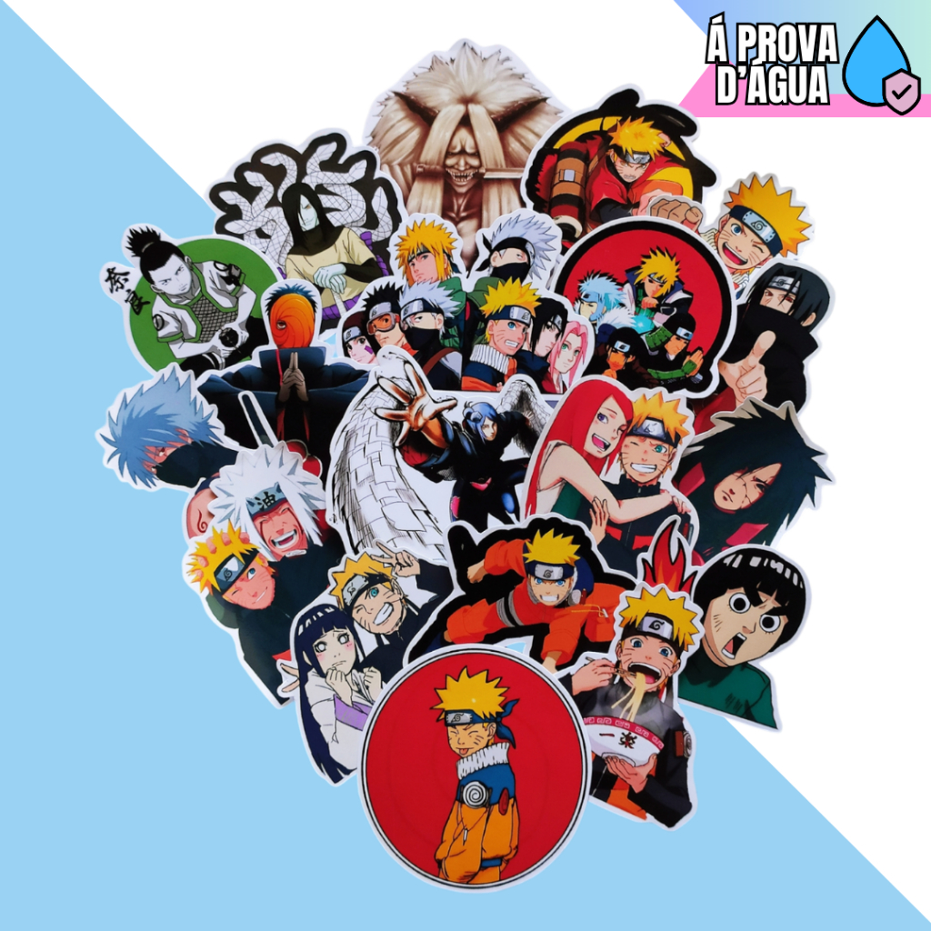 Adesivos Naruto Figurinha 20 à 100und Anime Sticker Kakashi Sasuke Itachi Jiraya Akatsuki Ninja