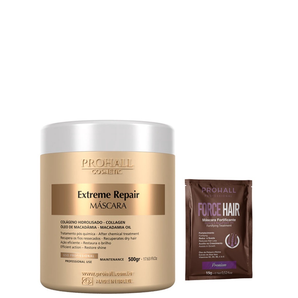 Máscara Nutritiva Extreme Repair Prohall Macadâmia 500g